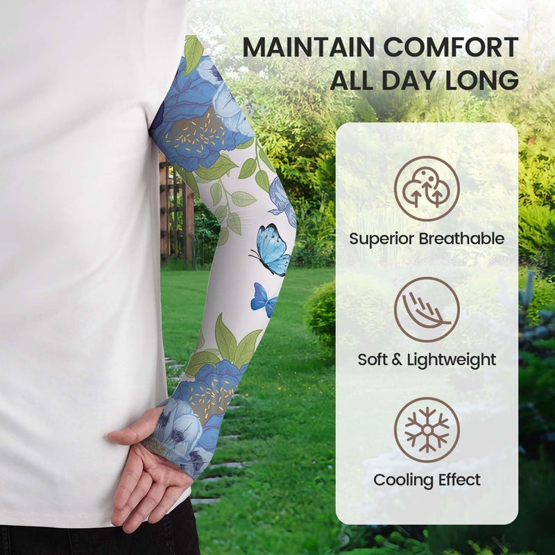 YPHCDO Store Gardening Sleeves Farm Sun Protection Arm Cooling Sleeves Thorn Proof Garden for Women Men with Thumb Hole - Image 2